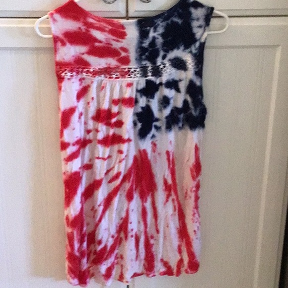Patriotic, Red/White/Blue swing style ladies sleeveless top - Picture 4 of 5
